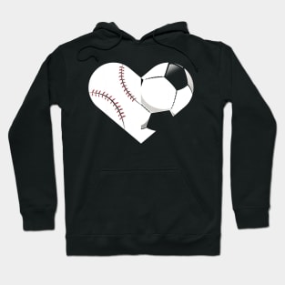 Soccer Baseball Heart Shirt, Sports Tee, Baseball, Soccer Hoodie